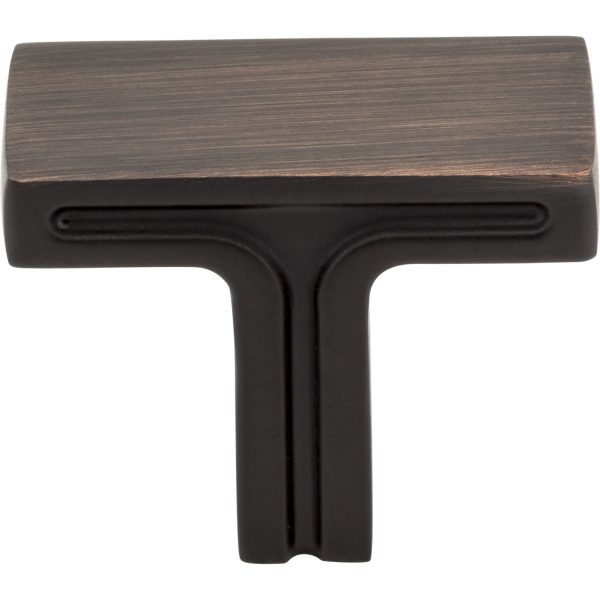 1-3/8" Overall Length Brushed Oil Rubbed Bronze Rectangle Anwick Cabinet Knob - Image 3
