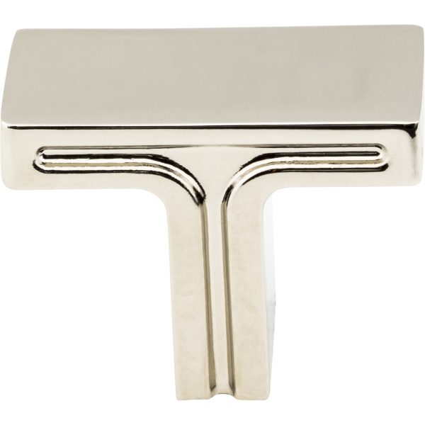 1-3/8" Overall Length Polished Nickel Rectangle Anwick Cabinet Knob - Image 3