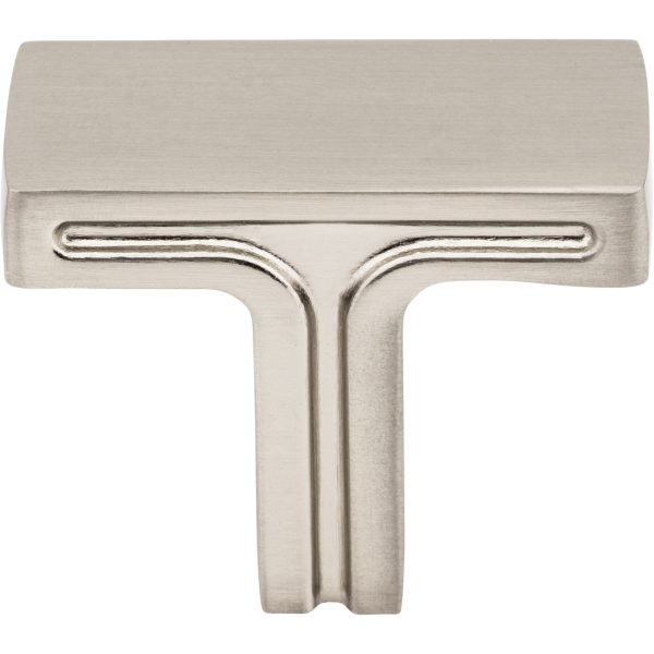 1-3/8" Overall Length Satin Nickel Rectangle Anwick Cabinet Knob - Image 3