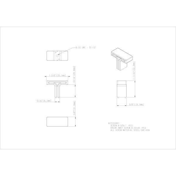 1-3/8" Overall Length Satin Nickel Rectangle Anwick Cabinet Knob - Image 4