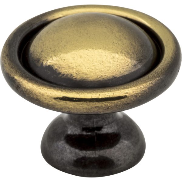 1-3/16" Diameter Antique Brass Kingsport Cabinet Mushroom Knob