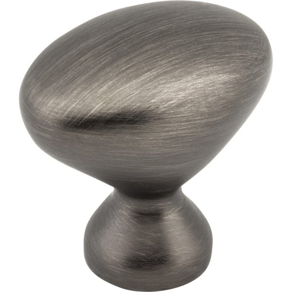 1-1/4" Overall Length Brushed Pewter Oval Merryville Cabinet Knob