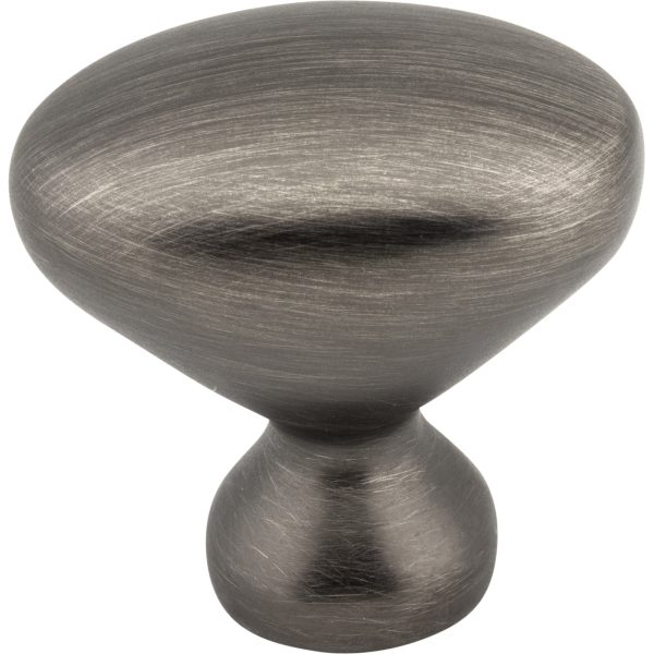 1-1/4" Overall Length Brushed Pewter Oval Merryville Cabinet Knob - Image 3