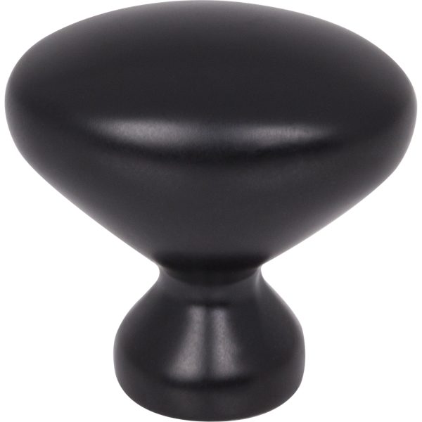 1-1/4" Overall Length Matte Black Oval Merryville Cabinet Knob - Image 3