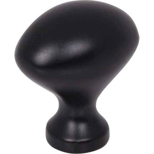 1-1/8" Overall Length Matte Black Oval Merryville Cabinet Knob