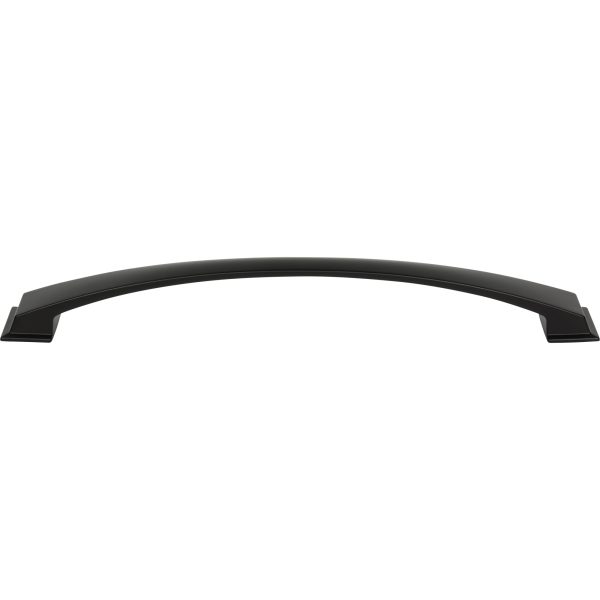 12" Center-to-Center Matte Black Arched Roman Appliance Handle - Image 3