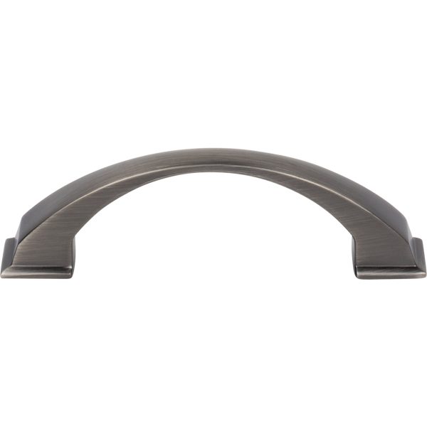 96 mm Center-to-Center Brushed Pewter Arched Roman Cabinet Pull - Image 3