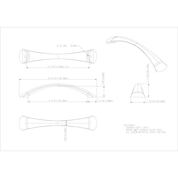 128 mm Center-to-Center Polished Chrome Arched Belfast Cabinet Pull - Image 5