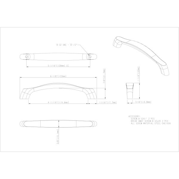 128 mm Center-to-Center Polished Chrome Aiden Cabinet Pull - Image 4