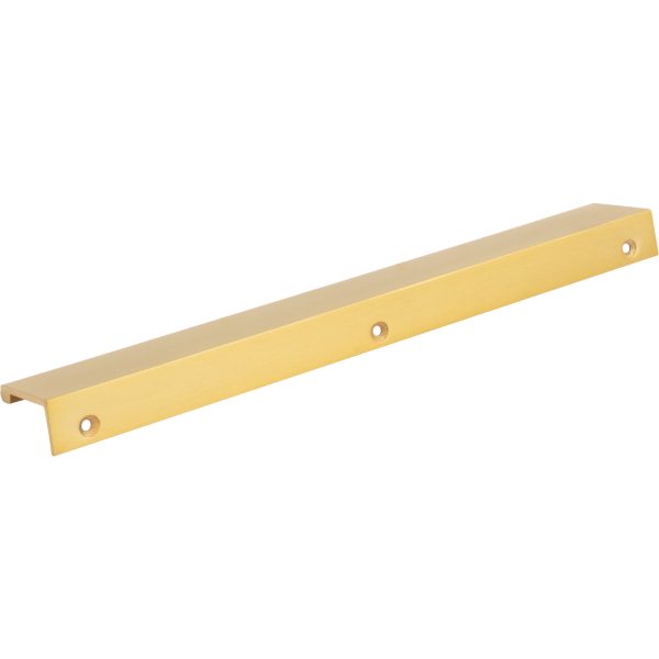 10" Overall Length Aluminum Brushed Gold Edgefield Cabinet Tab Pull - Image 4