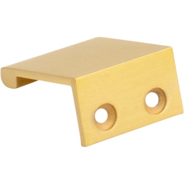 1-1/4" Overall Length Aluminum Brushed Gold Edgefield Cabinet Tab Pull - Image 4
