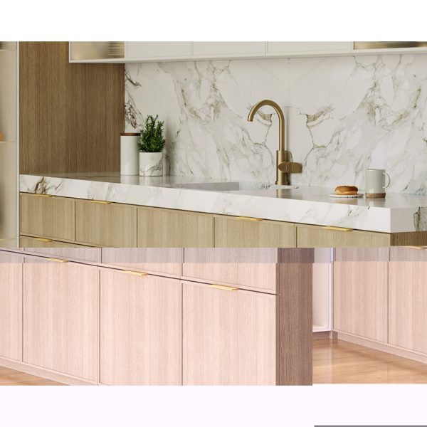 8" Overall Length Aluminum Brushed Gold Edgefield Cabinet Tab Pull - Image 5