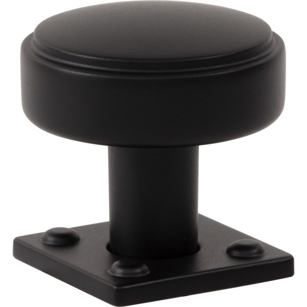 Benning Knob With Backplate 1 1/4 Inch (1 Inch Backplate) Matte Black - Image 3