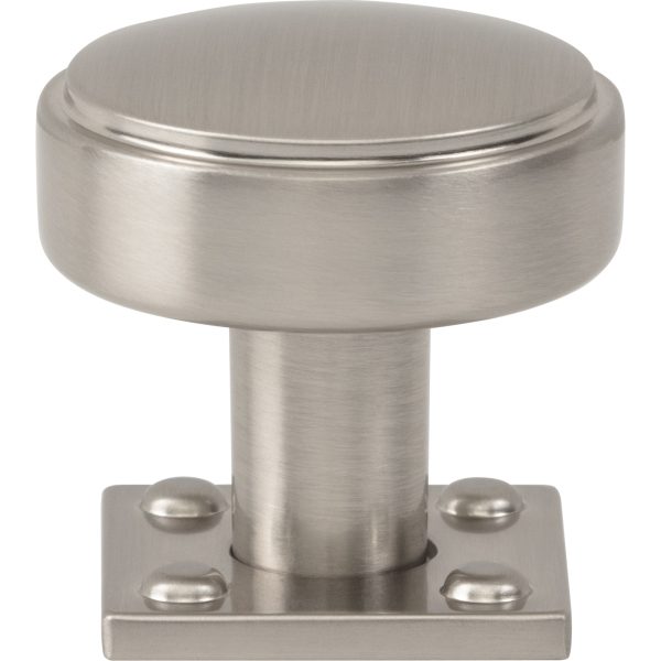 Benning Knob With Backplate 1 1/4 Inch (1 Inch Backplate) Brushed Nickel