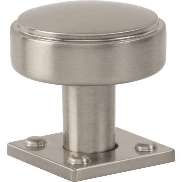 Benning Knob With Backplate 1 1/4 Inch (1 Inch Backplate) Brushed Nickel - Image 3