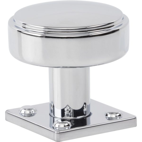Benning Knob With Backplate 1 1/4 Inch (1 Inch Backplate) Polished Chrome - Image 3