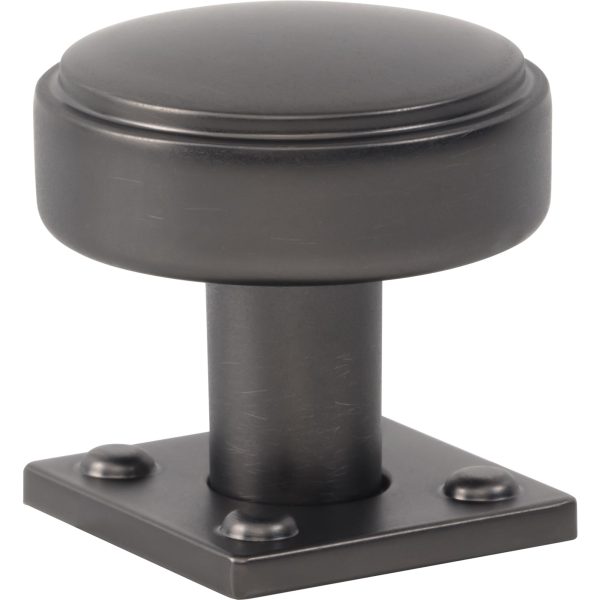 Benning Knob With Backplate 1 1/4 Inch (1 Inch Backplate) Slate - Image 3