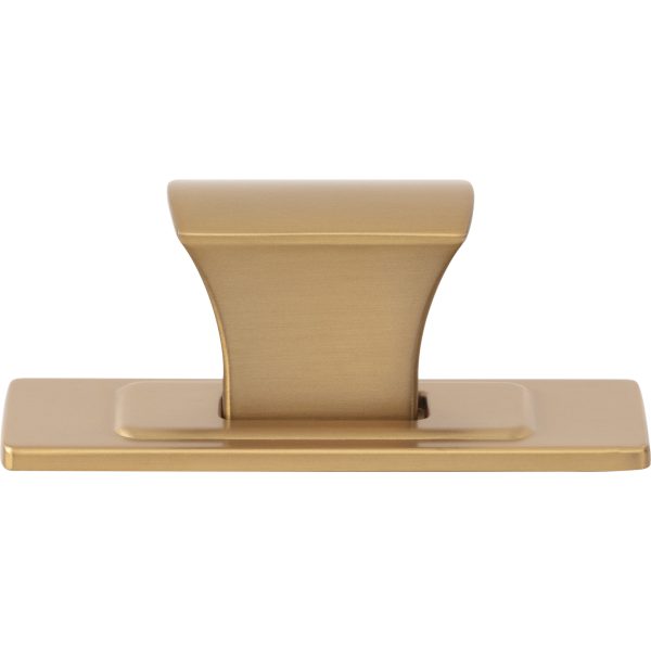 Zander Knob and Backplate 1 1/4 Inch Warm Brass
