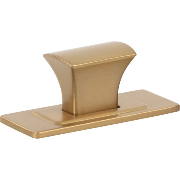 Zander Knob and Backplate 1 1/4 Inch Warm Brass - Image 3
