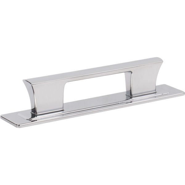 Zander Pull and Backplate 3 3/4 Inch (c-c) Polished Chrome - Image 3