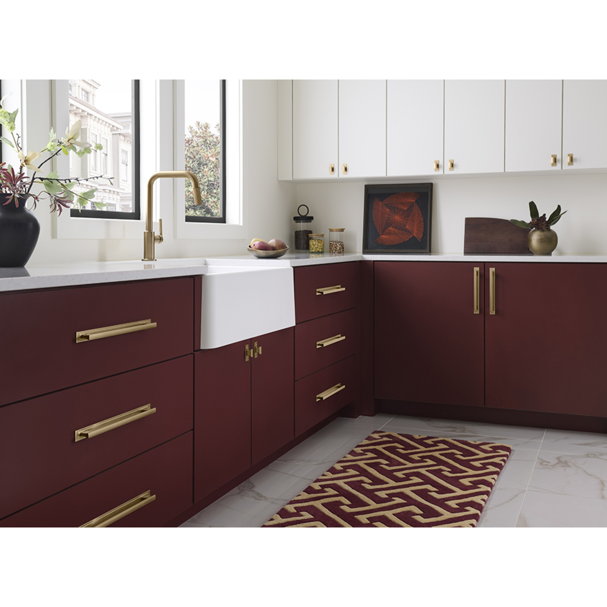 Zander Pull and Backplate 5 1/16 Inch (c-c) Warm Brass - Image 4