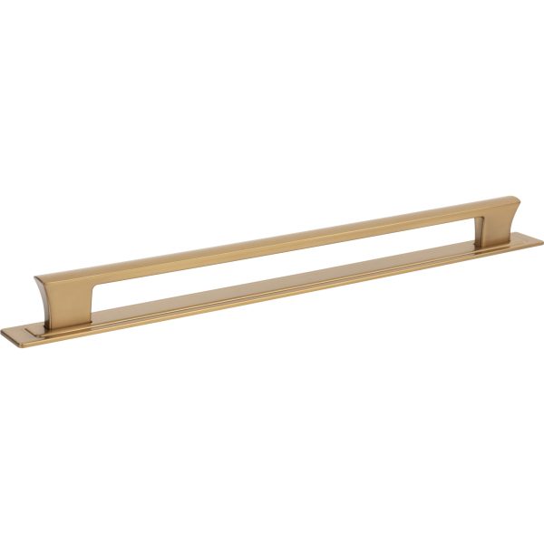 Zander Pull and Backplate 12 Inch (c-c) Warm Brass - Image 3