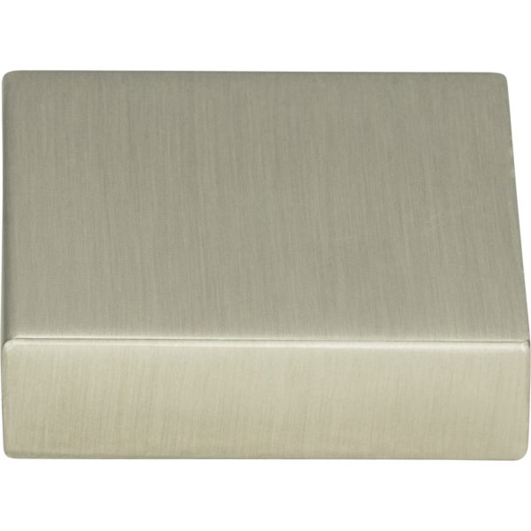 Thin Square Knob 1 1/4 Inch Brushed Nickel