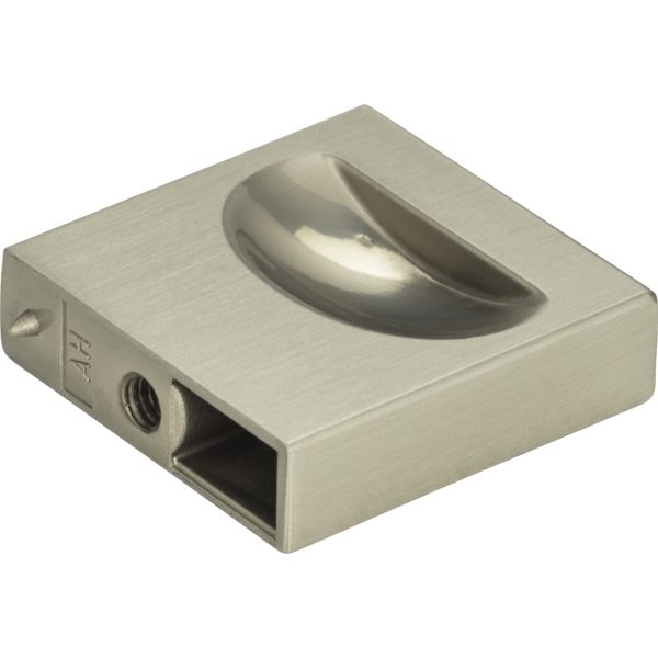Thin Square Knob 1 1/4 Inch Brushed Nickel - Image 3