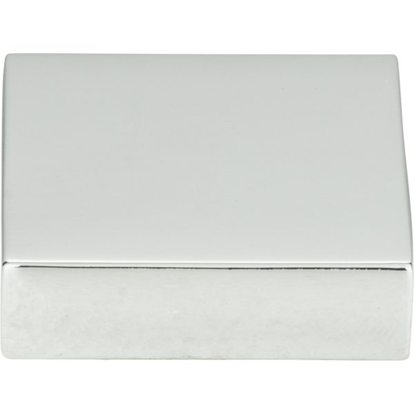 Thin Square Knob 1 1/4 Inch Polished Chrome