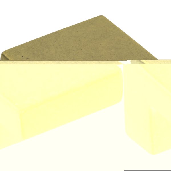 Small Square Knob 5/8 Inch (c-c) Vintage Brass - Image 3