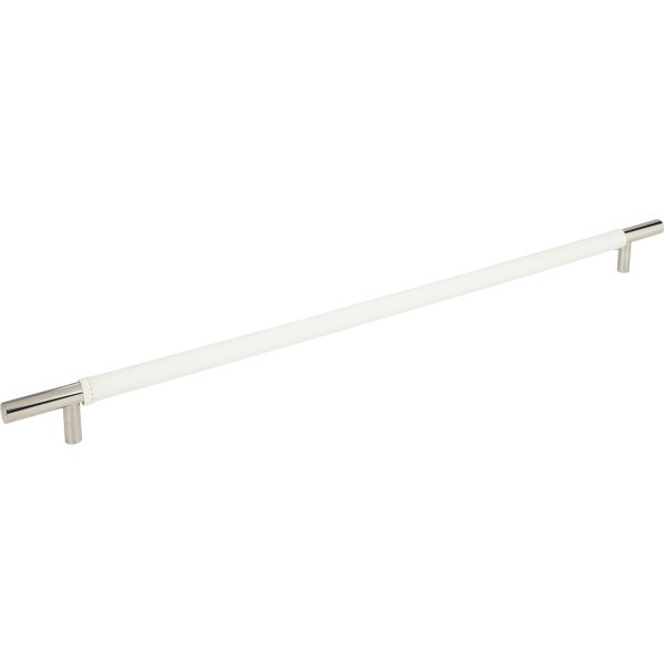 Zanzibar White Appliance Pull 17 Inch (c-c) Leather Polished Chrome - Image 4