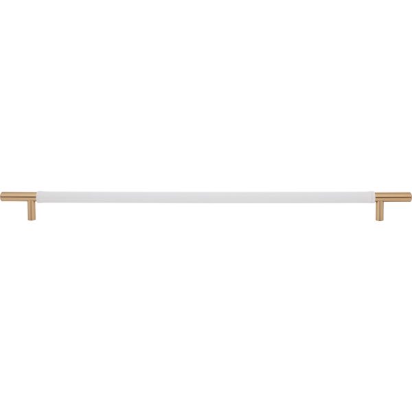 Zanzibar White Appliance Pull 17 Inch (c-c) Leather Brushed Nickel