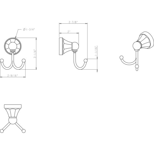 Newbury Satin Nickel Double Robe Hook - Retail Packaged - Image 5