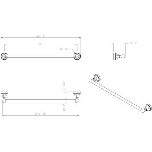 Newbury Towel Bar (BHE3-03) in Satin Nickel