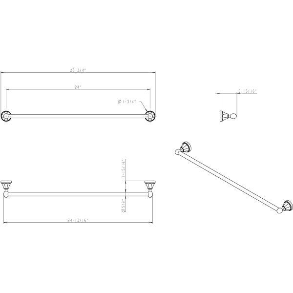 Newbury Brushed Oil Rubbed Bronze 24" Single Towel Bar- Retail Packaged - Image 4