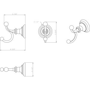 Fairview Robe Hook (BHE5-02) in Satin Nickel
