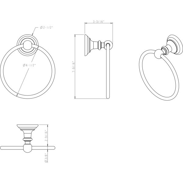 Fairview Brushed Oil Rubbed Bronze Towel Ring - Retail Packaged - Image 5