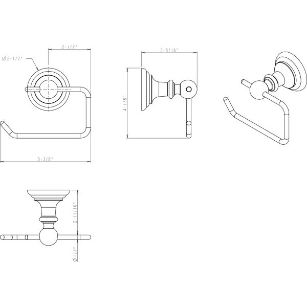 Fairview Satin Nickel Euro Paper Holder - Contractor Packed - Image 3