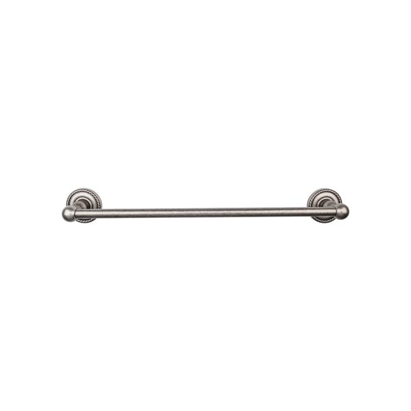 Edwardian Bath Towel Bar 30 In. Single - Rope Backplate Antique Pewter