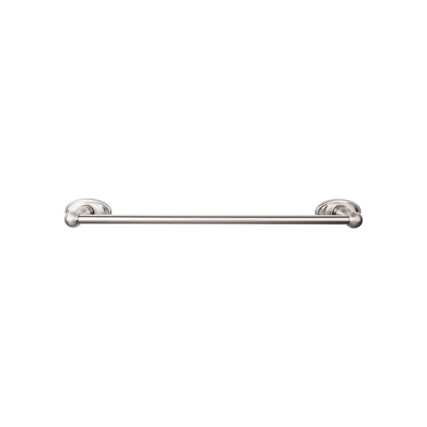 Edwardian Bath Towel Bar 30 In. Single - Oval Backplate Brushed Satin Nickel