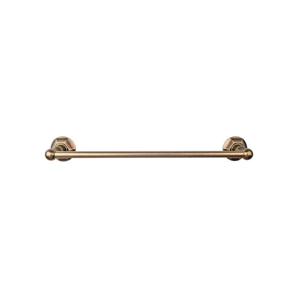 Edwardian Bath Towel Bar 30 Inch Single - Hex Backplate German Bronze