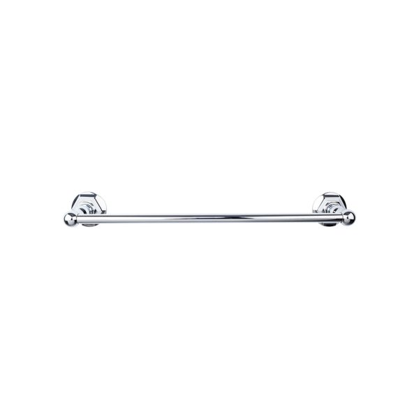 Edwardian Bath Towel Bar 30 Inch Single - Hex Backplate Polished Chrome