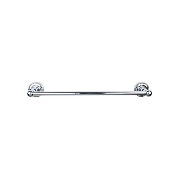 Edwardian Bath Towel Bar 30 In. Single - Rope Backplate Polished Chrome
