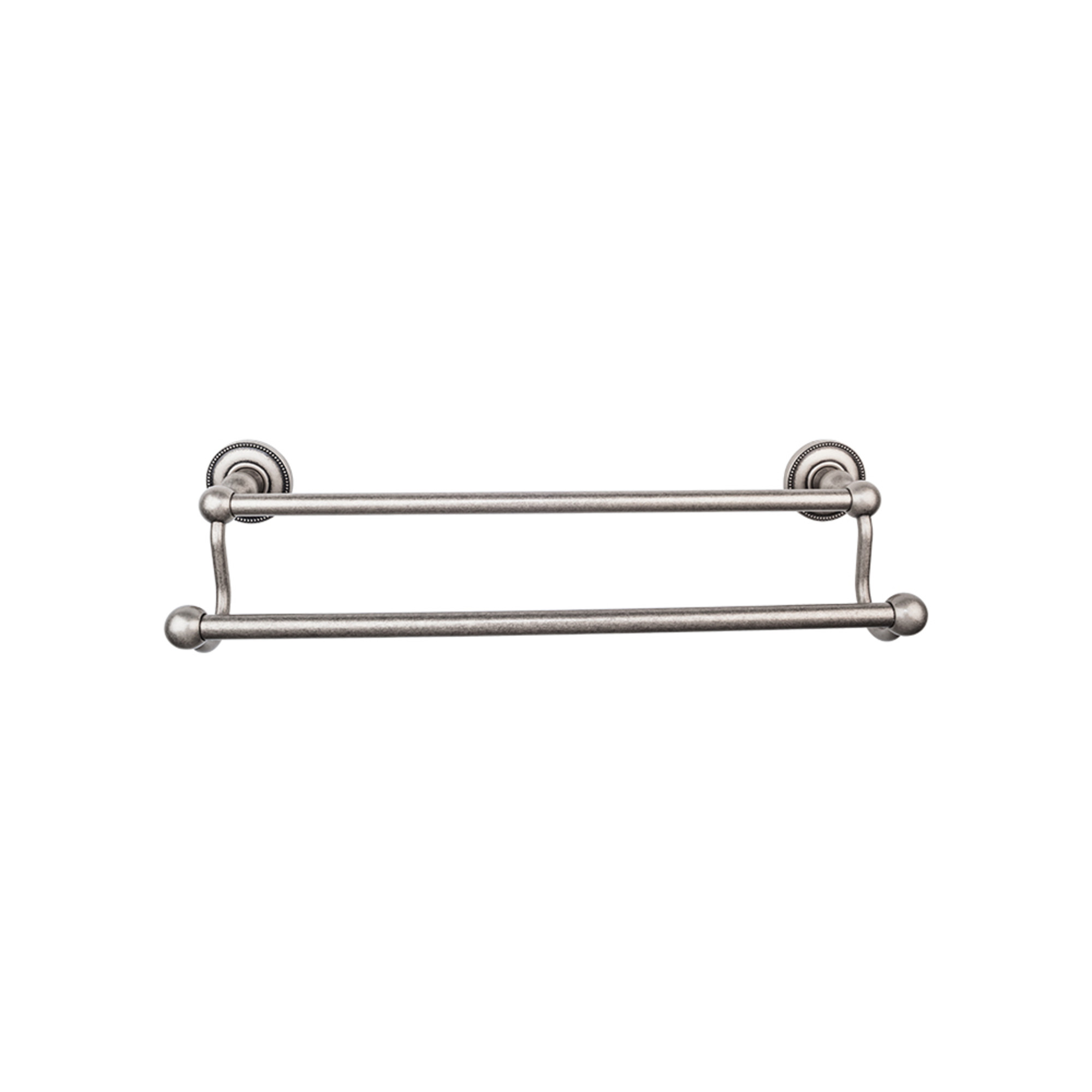 Edwardian Bath Towel Bar Double - Beaded Backplate