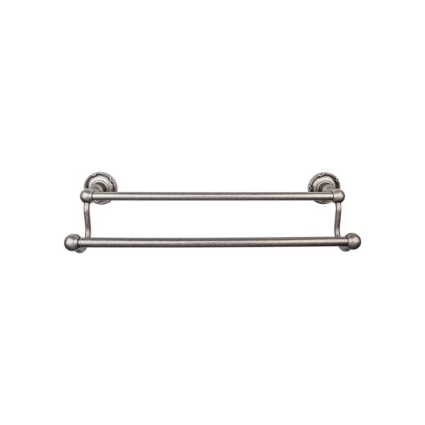 Edwardian Bath Towel Bar 30 Inch Double - Ribbon Bplate Antique Pewter