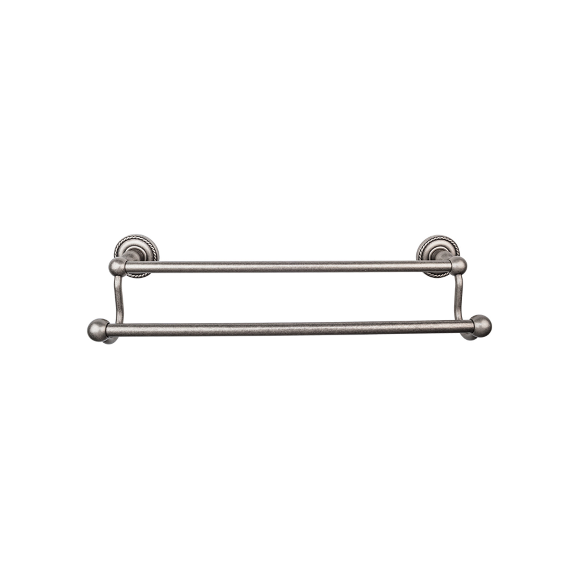 Edwardian Bath Towel Bar Double - Rope Backplate