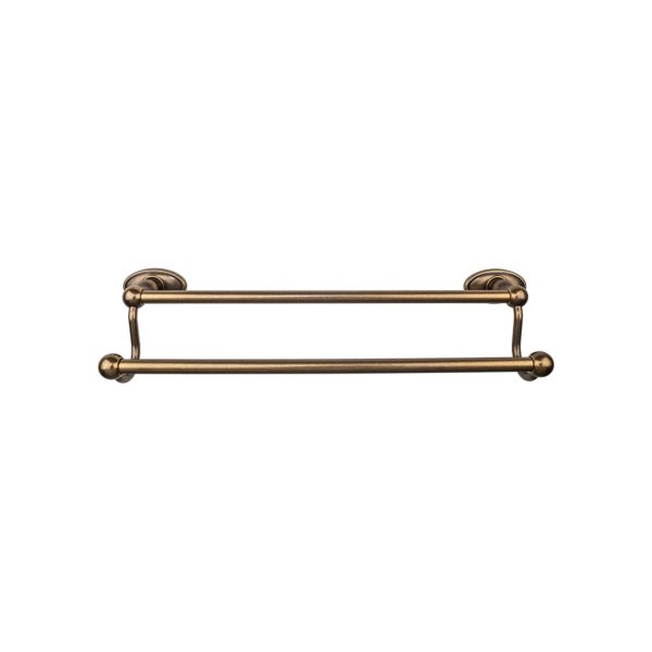 Edwardian Bath Towel Bar 30 In. Double - Oval Backplate German Bronze