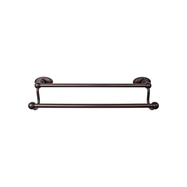 Edwardian Bath Towel Bar 30 In. Double - Oval Backplate Oil Rubbed Bronze