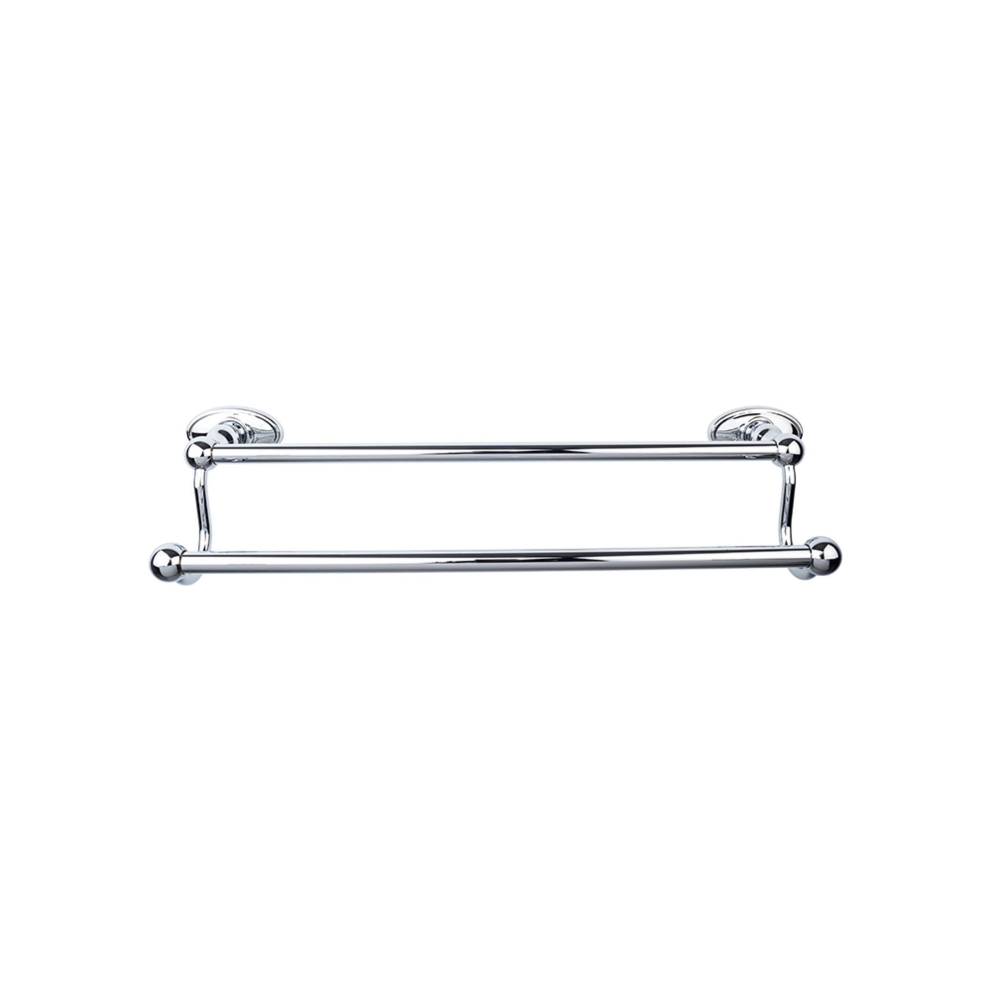 Edwardian Bath Towel Bar 30 In. Double - Oval Backplate Polished Chrome