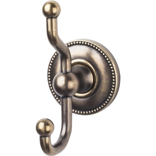 Edwardian Bath Double Hook Beaded Backplate German Bronze